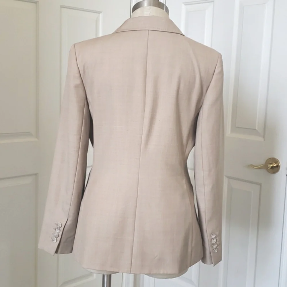 Vintage Ann Taylor LOFT Tan Wool Single Breasted Jacket Blazer - Picture 5 of 13